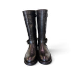Stivale biker pelle nera Anima 