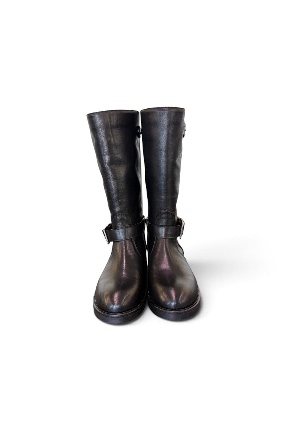 Stivale biker pelle nera Anima 