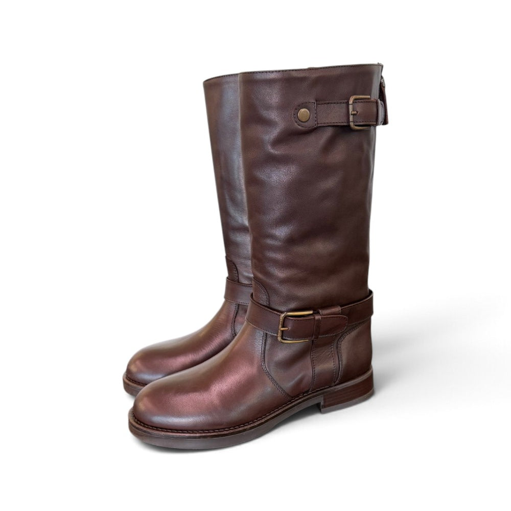 Stivale biker pelle testa di moro Anima 