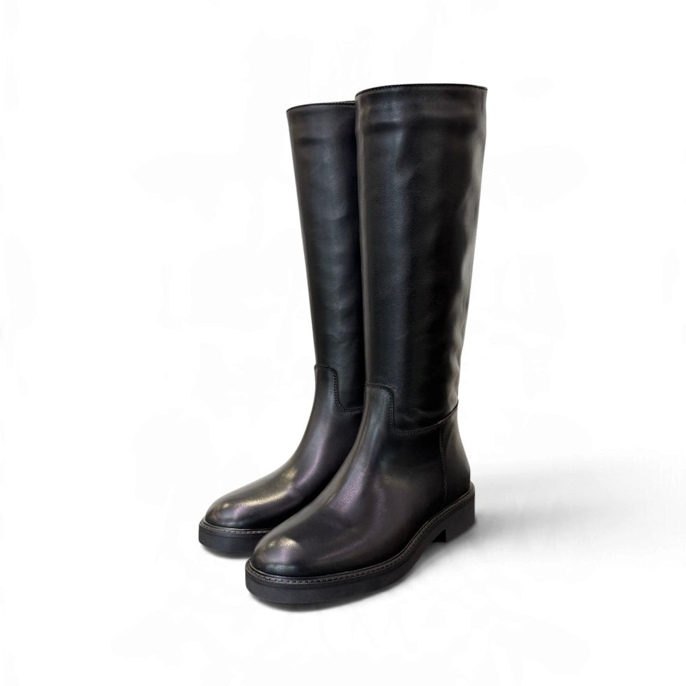 Stivale zip in pelle nera  Anima 