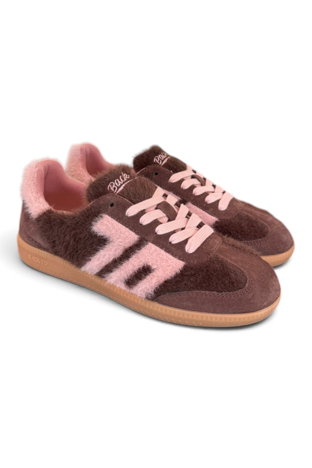 Sneaker Mohair coffee pink Back70 <BR/> 