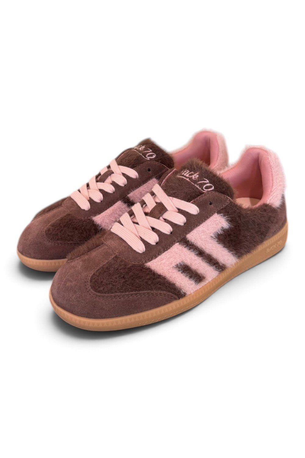 Sneaker Mohair coffee pink Back70 <BR/> 