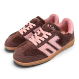 Sneaker Mohair coffee pink Back70 <BR/> 
