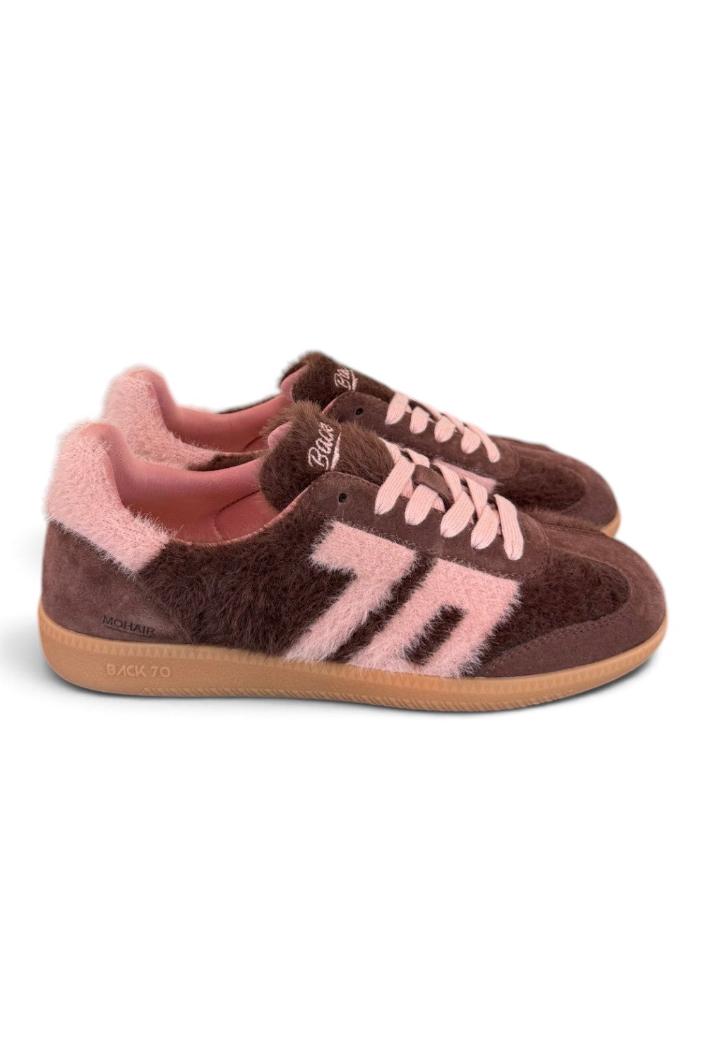 Sneaker Mohair coffee pink Back70 <BR/> 