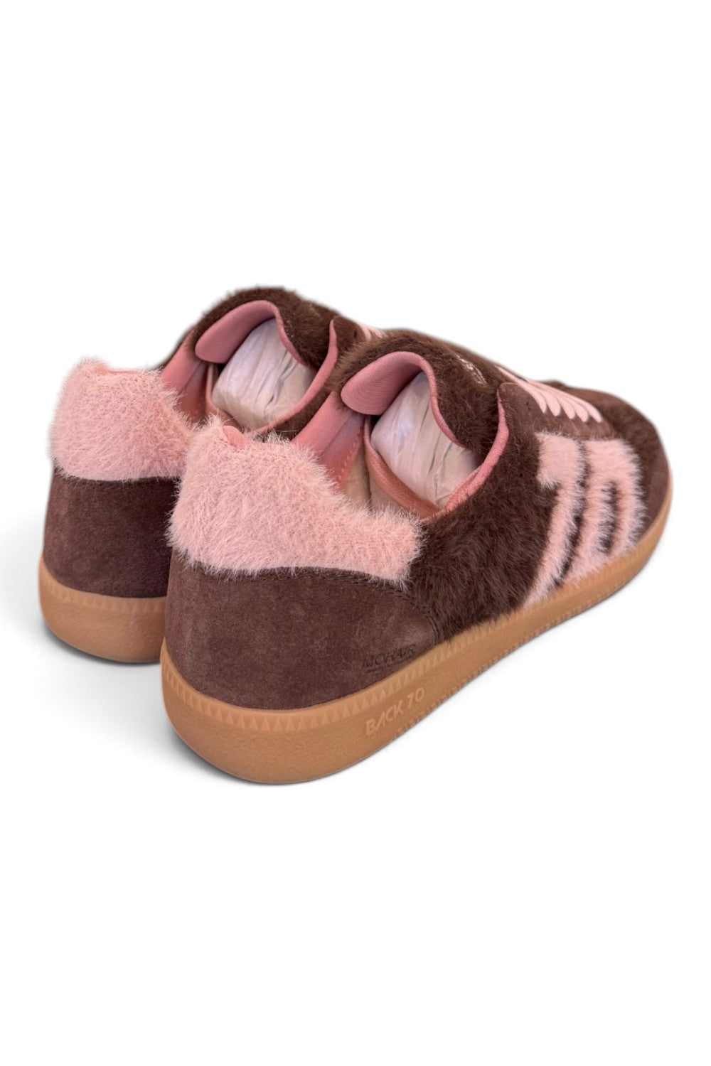 Sneaker Mohair coffee pink Back70 <BR/> 