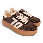 Sneaker XXL suede strass moro Back70 <BR/> 