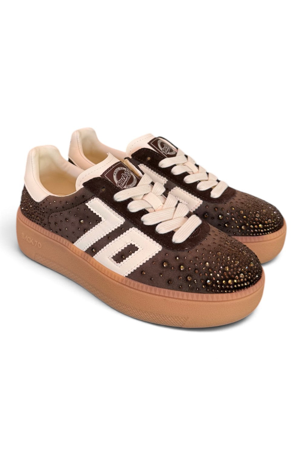 Sneaker XXL suede strass moro Back70 <BR/> 