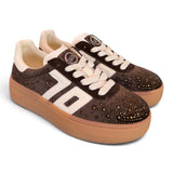 Sneaker XXL suede strass moro Back70 <BR/> 