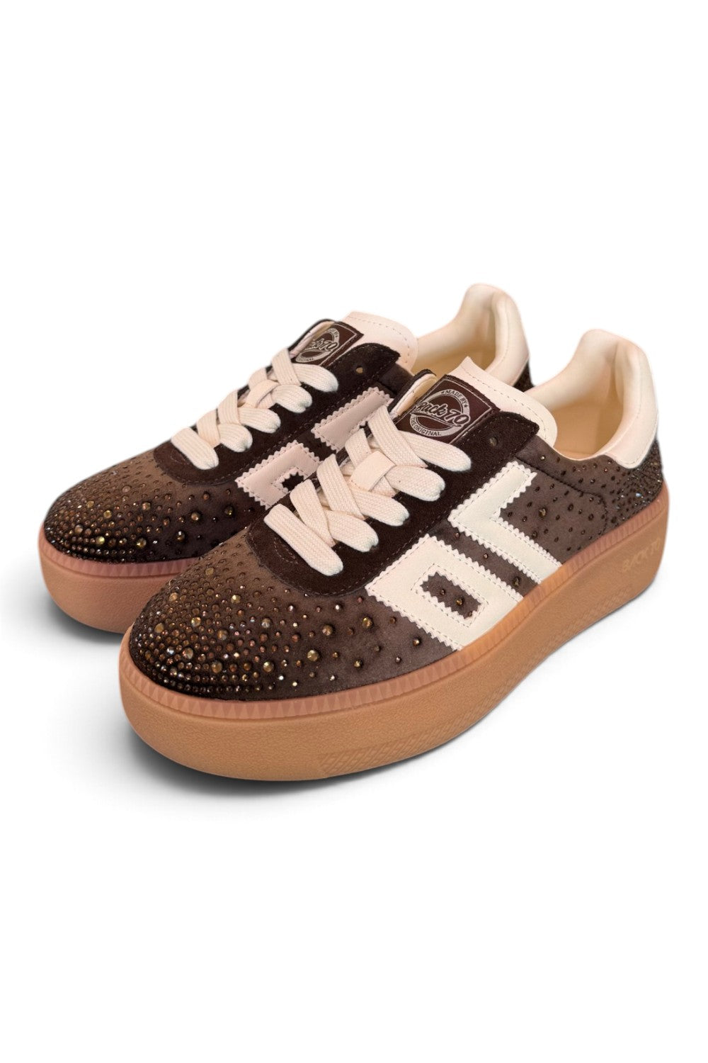 Sneaker XXL suede strass moro Back70 <BR/> 