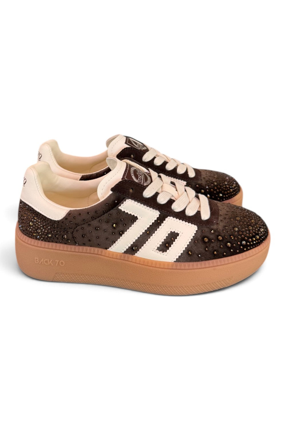 Sneaker XXL suede strass moro Back70 <BR/> 