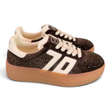 Sneaker XXL suede strass moro Back70 <BR/> 