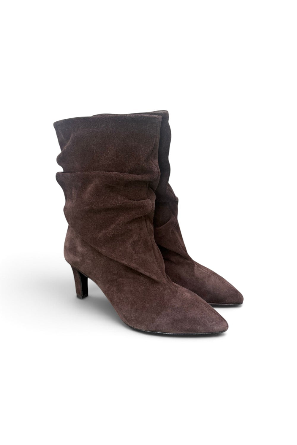 Stivaletto arricciato sfilato suede moro Bianca Di<BR/> 