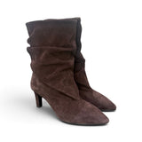 Stivaletto arricciato sfilato suede moro Bianca Di<BR/> 