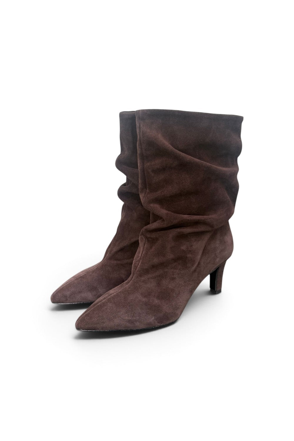 Stivaletto arricciato sfilato suede moro Bianca Di<BR/> 