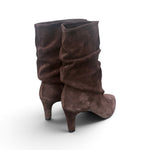 Stivaletto arricciato sfilato suede moro Bianca Di<BR/> 