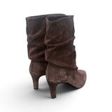 Stivaletto arricciato sfilato suede moro Bianca Di<BR/> 