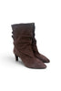 Stivaletto arricciato sfilato suede moro Bianca Di