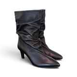 Stivaletto arricciato sfilato nero Bianca Di<BR/> 