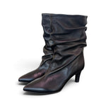 Stivaletto arricciato sfilato nero Bianca Di<BR/> 