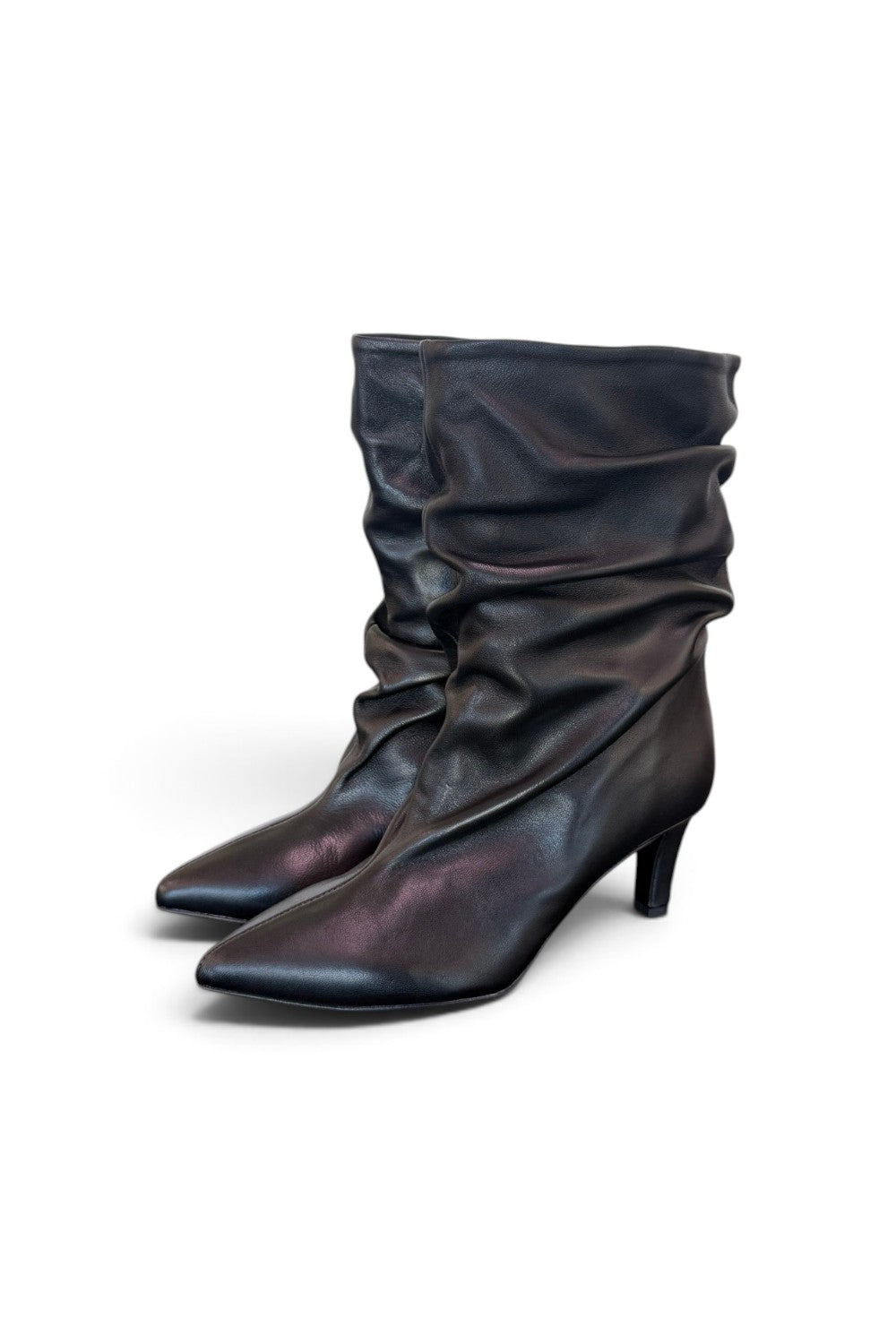 Stivaletto arricciato sfilato nero Bianca Di<BR/> 