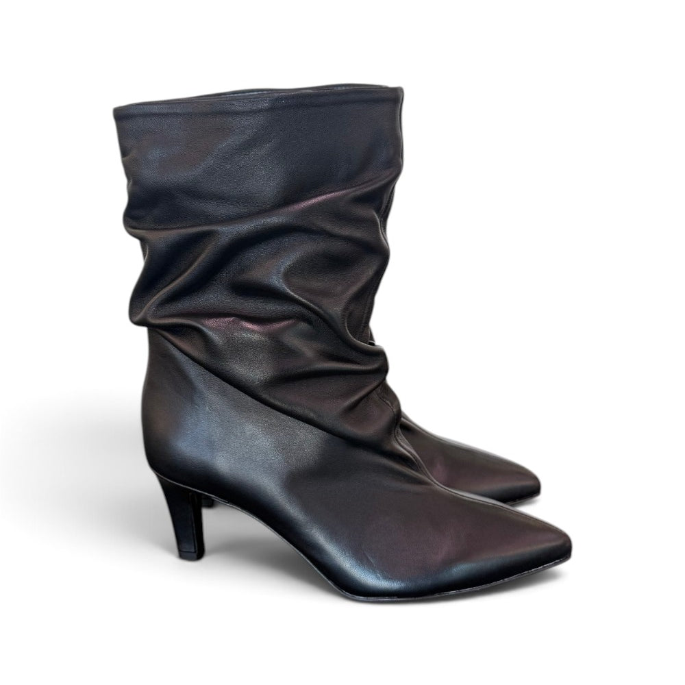 Stivaletto arricciato sfilato nero Bianca Di<BR/> 