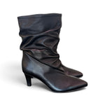 Stivaletto arricciato sfilato nero Bianca Di<BR/> 