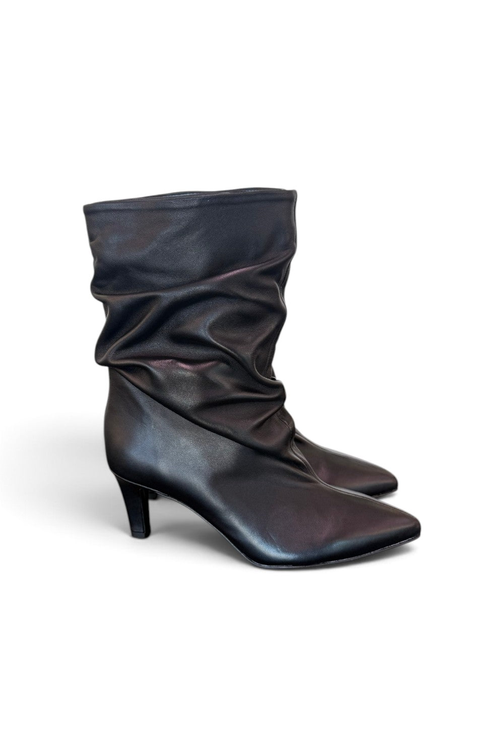 Stivaletto arricciato sfilato nero Bianca Di<BR/> 