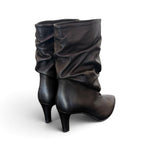 Stivaletto arricciato sfilato nero Bianca Di<BR/> 