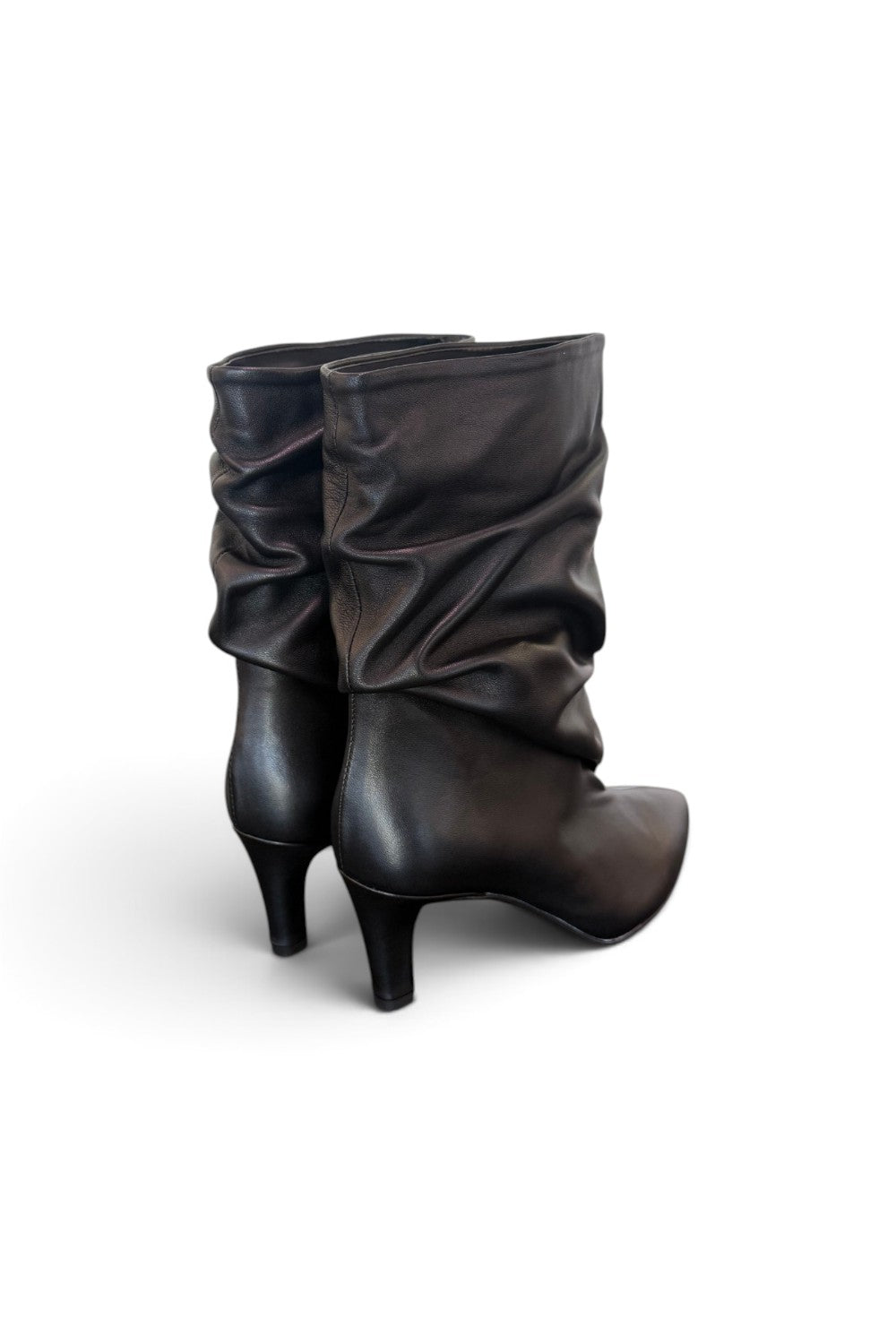Stivaletto arricciato sfilato nero Bianca Di<BR/> 