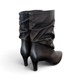 Stivaletto arricciato sfilato nero Bianca Di<BR/> 