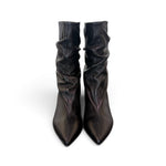 Stivaletto arricciato sfilato nero Bianca Di<BR/> 