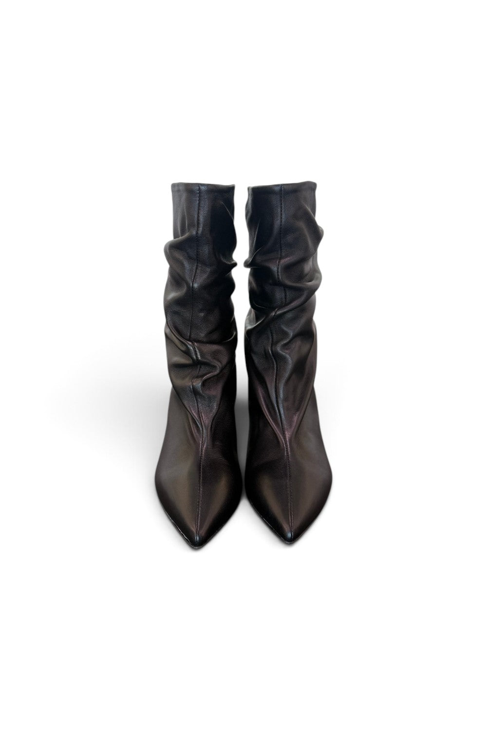 Stivaletto arricciato sfilato nero Bianca Di<BR/> 