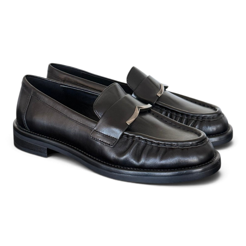 Mocassino pelle nera Bruno Premi 