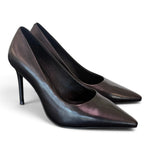 Decolté pelle nera tacco 90 Chiconic<BR/> 