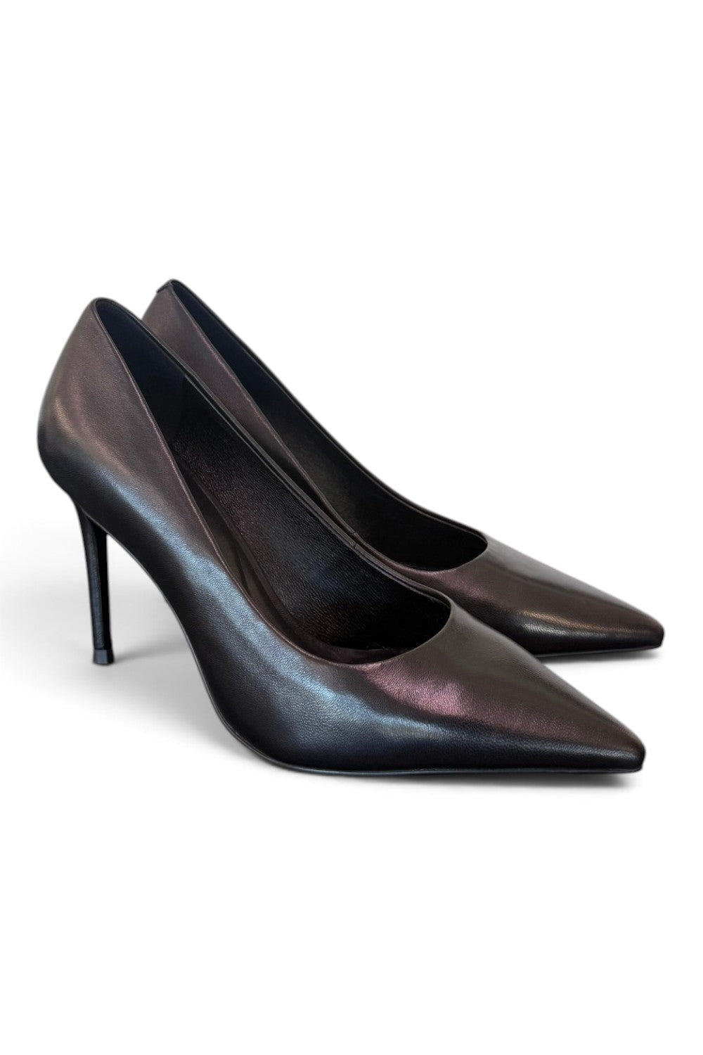 Decolté pelle nera tacco 90 Chiconic<BR/> 