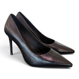 Decolté pelle nera tacco 90 Chiconic<BR/> 