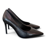 Decolté pelle nera tacco 90 Chiconic<BR/> 