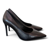 Decolté pelle nera tacco 90 Chiconic<BR/> 