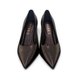 Decolté pelle nera tacco 90 Chiconic<BR/> 