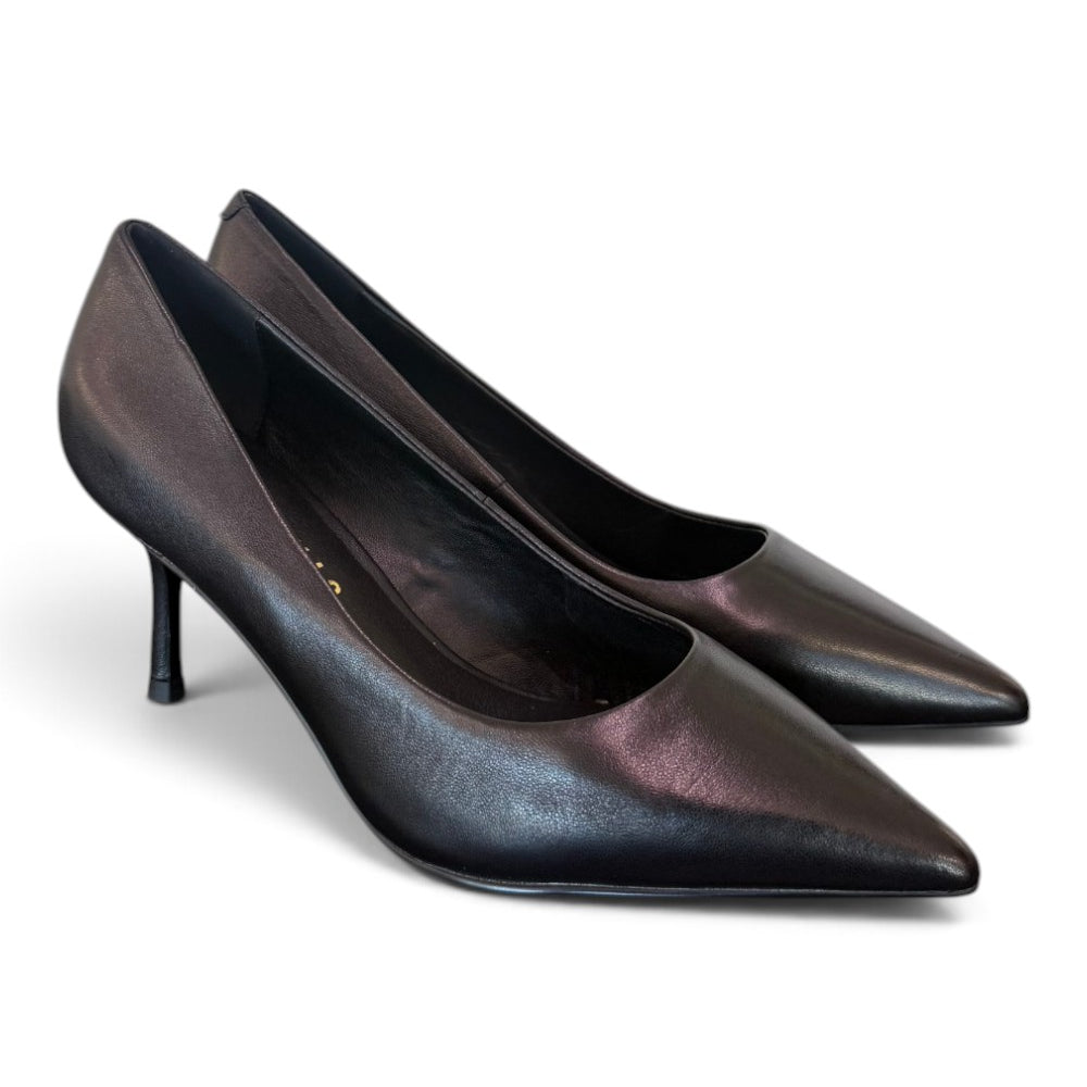 Decolté pelle nera tacco 70 Chiconic<BR/> 