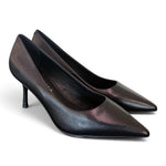 Decolté pelle nera tacco 70 Chiconic<BR/> 