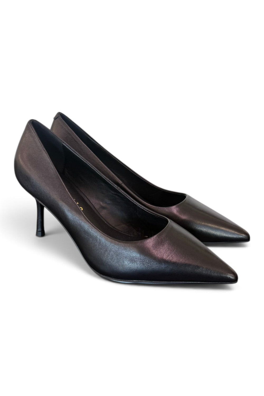 Decolté pelle nera tacco 70 Chiconic<BR/> 