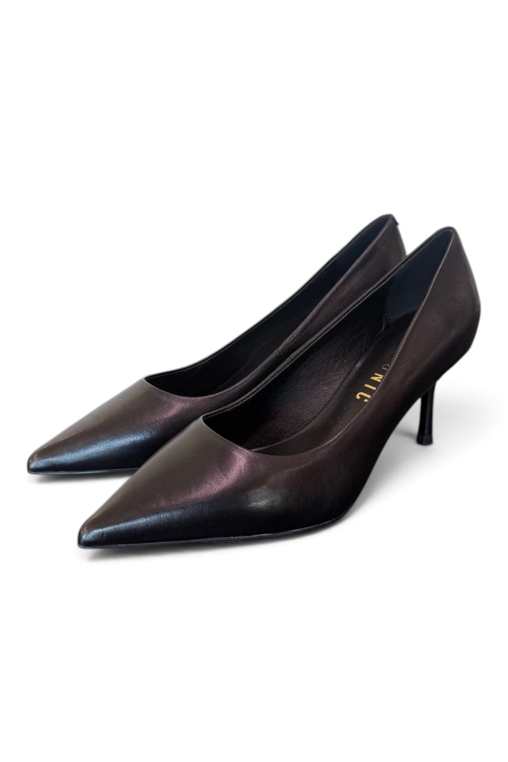 Decolté pelle nera tacco 70 Chiconic<BR/> 