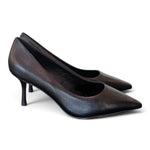 Decolté pelle nera tacco 70 Chiconic<BR/> 