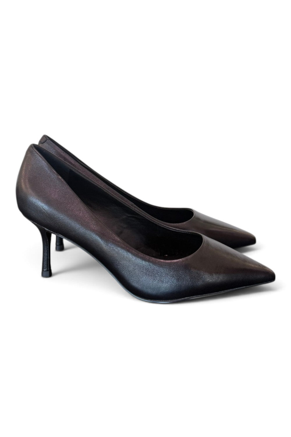 Decolté pelle nera tacco 70 Chiconic<BR/> 