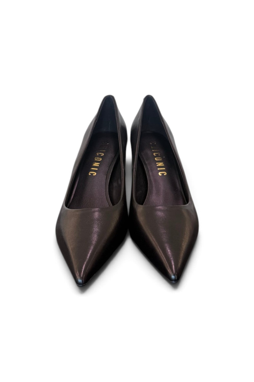 Decolté pelle nera tacco 70 Chiconic<BR/> 