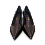 Decolté pelle nera tacco 70 Chiconic<BR/> 