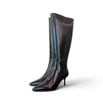 Stivale pelle nera tacco 70 Chiconic<BR/> 