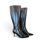 Stivale pelle nera tacco 70 Chiconic<BR/> 
