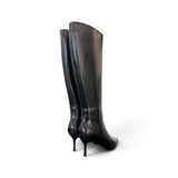 Stivale pelle nera tacco 70 Chiconic<BR/> 